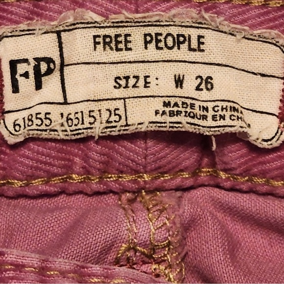 Free People Hot Rose Pink Corduroy Woman’s Skinny Jeans Size 26 Super cute! - Picture 5 of 9